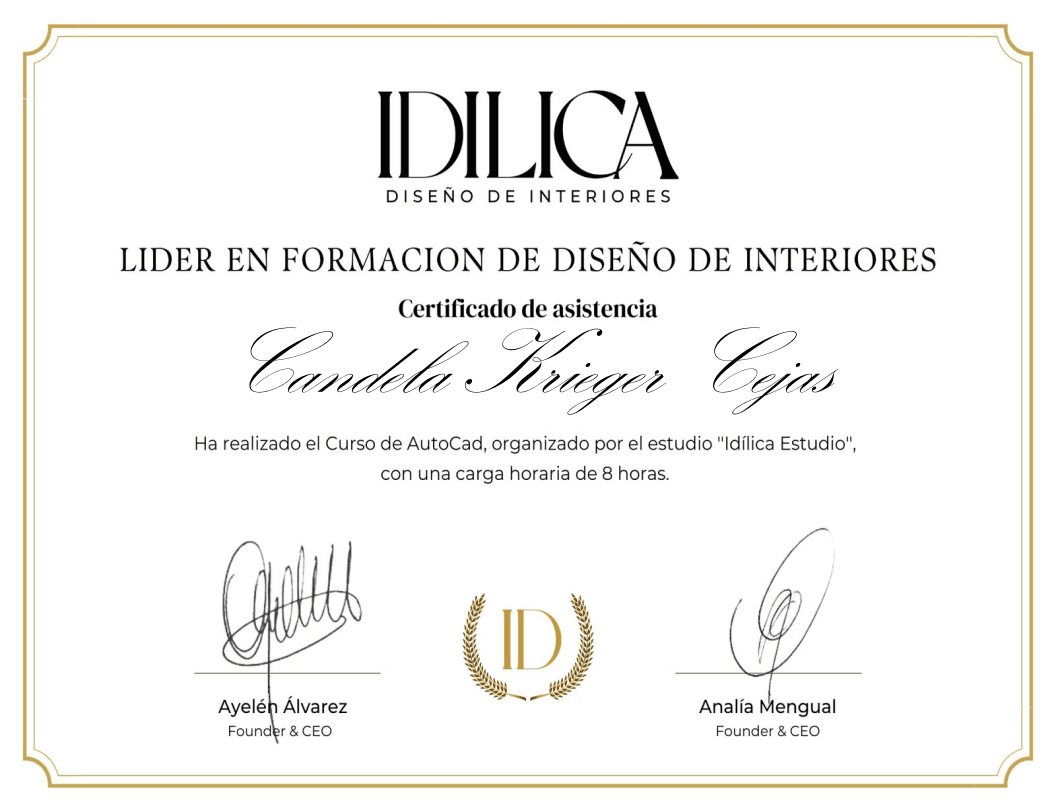 Certificado del curso de AutoCAD