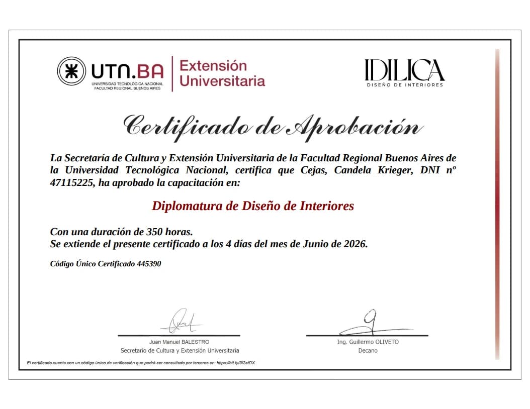 Diplomatura de Diseño de Interiores de la UTN