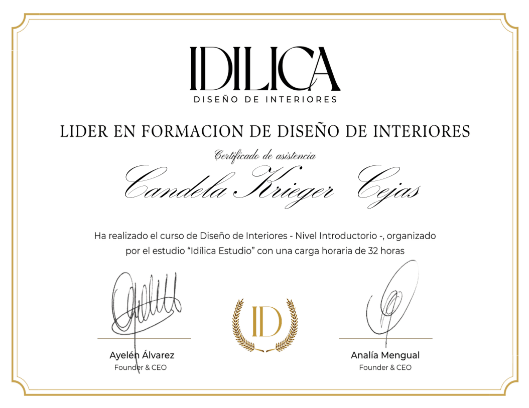 Certificado de Diseño de Interiores I