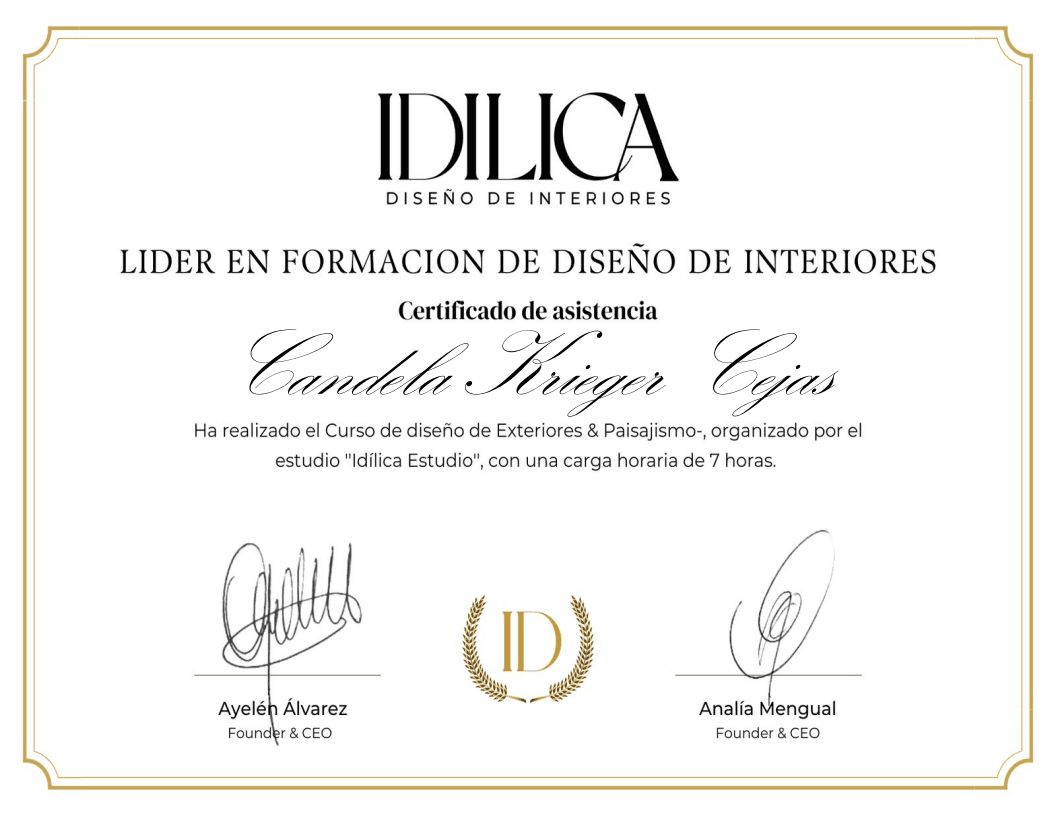 Certificado de Diseño de Espacios Exteriores y Paisajismo