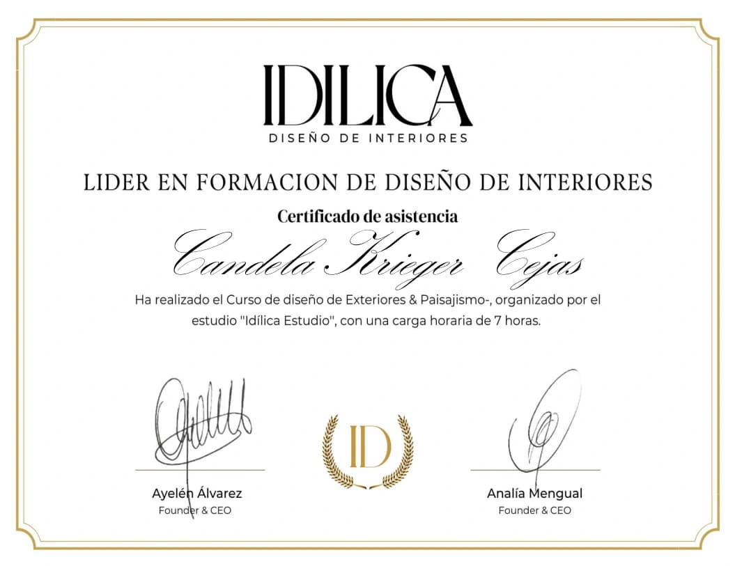 Certificado de Diseño de Espacios Exteriores y Paisajismo