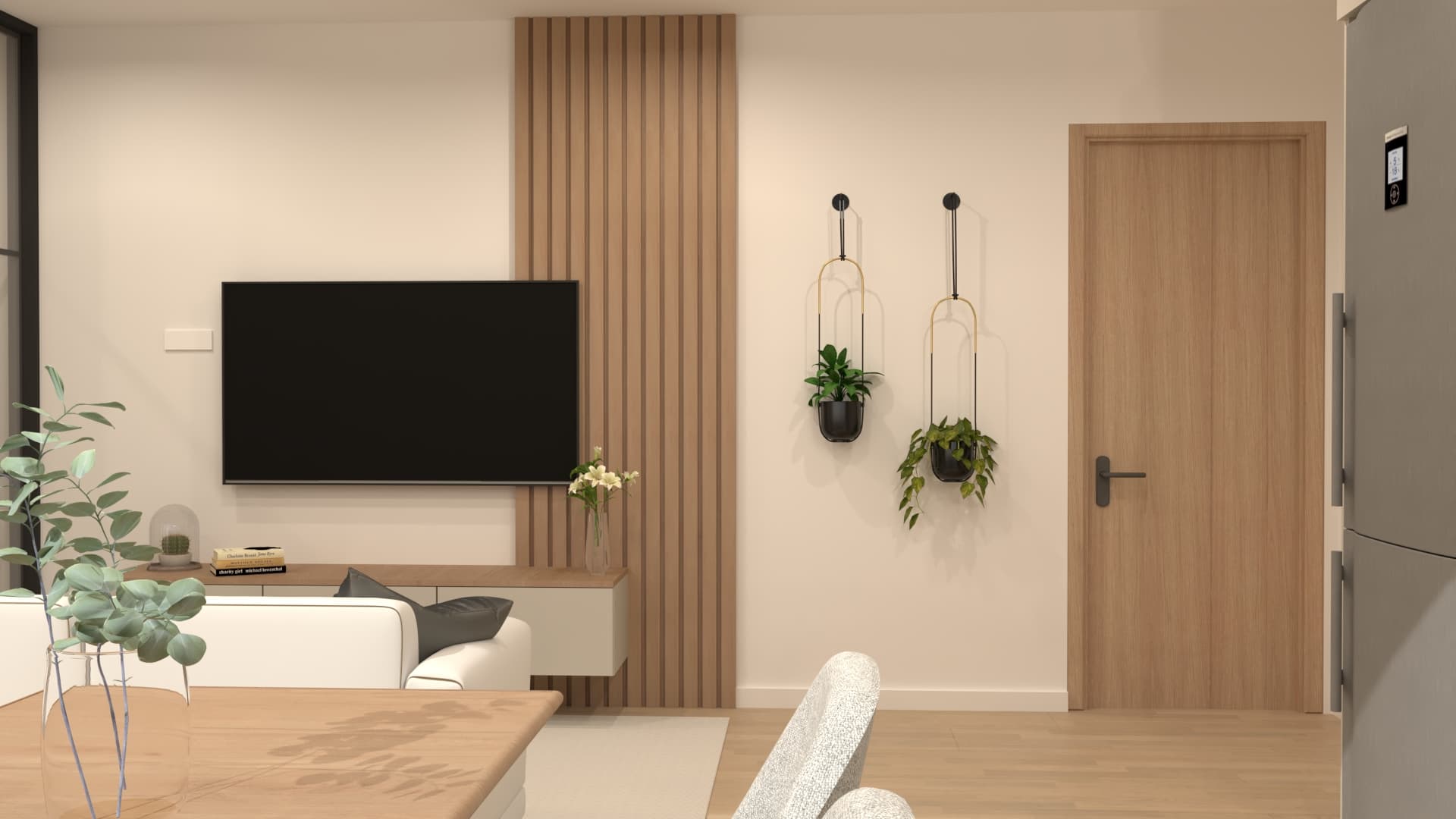 Render del living del Trabajo Práctico 2
